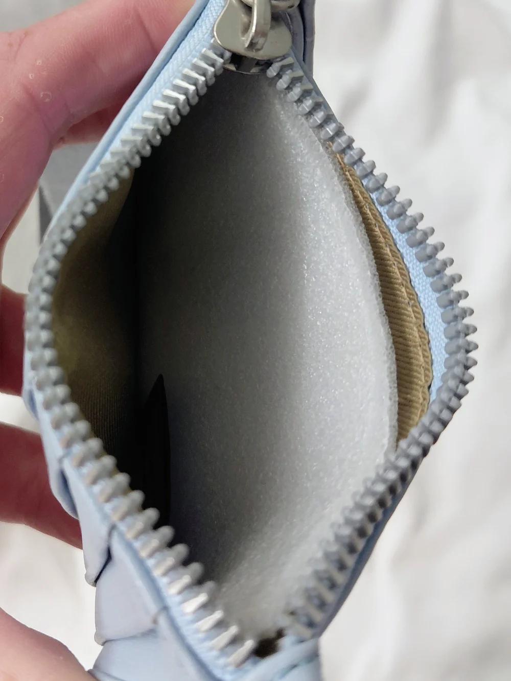 American Leather Co. Light Blue Zip Phone Wristlet Wallet NWT